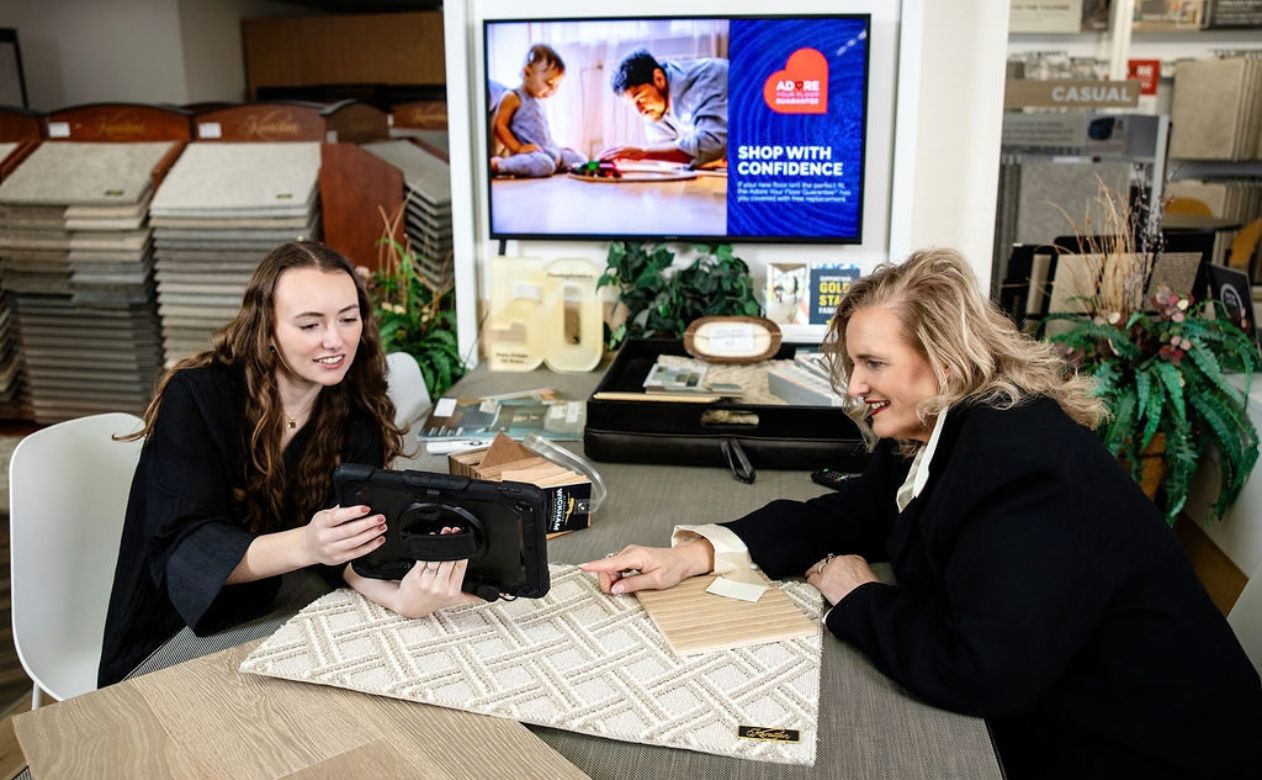 Dave Grigg's Flooring America Interior Design experts helping customer