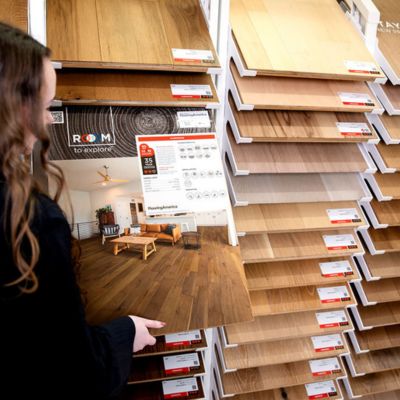 Hardwood flooring display from Dave Griggs' Flooring America